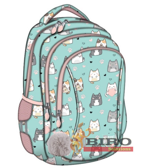 Ghiozdan Prescolari St.Right 3 Compartimente Impermeabil Charming Cats BP26 39x27x17cm